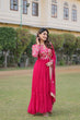 Load image into Gallery viewer, Pink Stunning Faux Georgette Gown Dupatta Collection in Vibrant Colors ClothsVilla