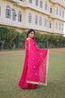 Load image into Gallery viewer, Pink Stunning Faux Georgette Gown Dupatta Collection in Vibrant Colors ClothsVilla