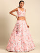 Load image into Gallery viewer, Pink Stunning Semi-Stitched Lehenga Choli Set with Zari, Sequins &amp; Moti Embroidered Net ClothsVilla