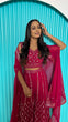 Load image into Gallery viewer, Pink Stylish Indo-Western Georgette Plazo Set with Foil Mirror &amp; Thread Work ClothsVilla