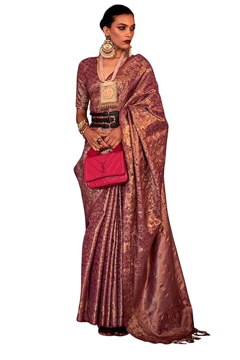 Pink Stylish Party Wear Saree with Unstitched Blouse Piece ClothsVilla