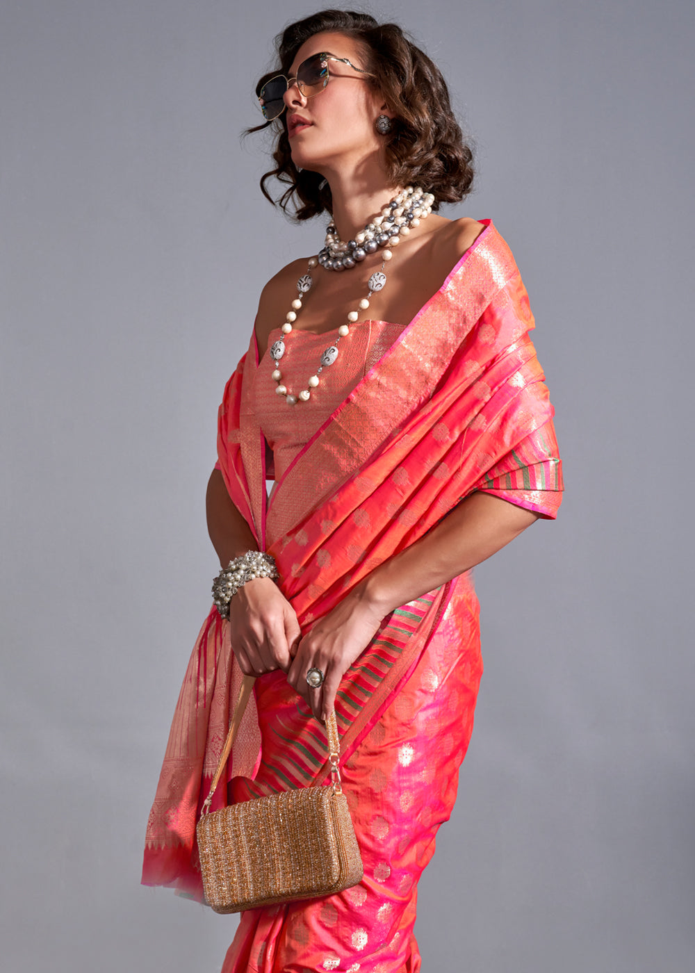 Pink Timeless Banarasi Blended Silk Saree with Intricate Design – Perfect for Grand Occasions ClothsVilla