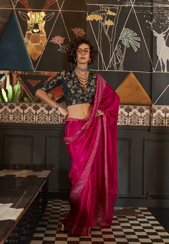 Pink Timeless Blended Silk Saree – A Perfect Blend of Tradition & Elegance ClothsVilla