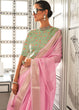 Load image into Gallery viewer, Pink Timeless Elegance Moss Chiffon Silk Saree – Grand &amp; Bestselling Design ClothsVilla