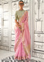 Pink Timeless Elegance Moss Chiffon Silk Saree – Grand & Bestselling Design ClothsVilla