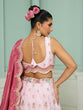 Load image into Gallery viewer, Pink Tissue Lehenga Choli with Sequins, Beads &amp; Thread Embroidery – Full-Flared Semi-Stitched Lehenga with Dupatta ClothsVilla