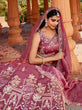 Load image into Gallery viewer, Pink Tissue Semi-Stitched Bridal Lehenga with Heavy Sequin, Moti, and Coding Embroidery Work ClothsVilla