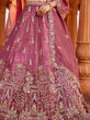 Load image into Gallery viewer, Pink Tissue Semi-Stitched Bridal Lehenga with Heavy Sequin, Moti, and Coding Embroidery Work ClothsVilla