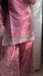 Load image into Gallery viewer, Pink Tissue Silk Embroidered Plazzo Set with Heavy 3mm Sequins, Coding Dori &amp; Moti Hand Work – Fancy Sleeves, Full Stitched ClothsVilla