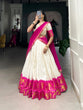 Load image into Gallery viewer, Pink Tradition Kalyani Cotton Lehenga Choli with Zari Weaving &amp; Flowing Georgette Dupatta