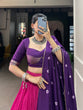Load image into Gallery viewer, Pink Traditional Chanderi Zari Weaving Lehenga Set with Bandhej Dupatta ClothsVilla