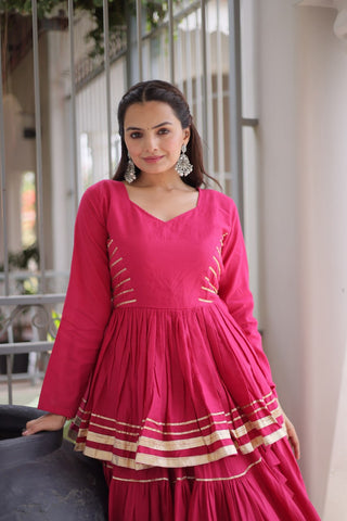 Pink Traditional Cora Cotton Lehenga Set ClothsVilla