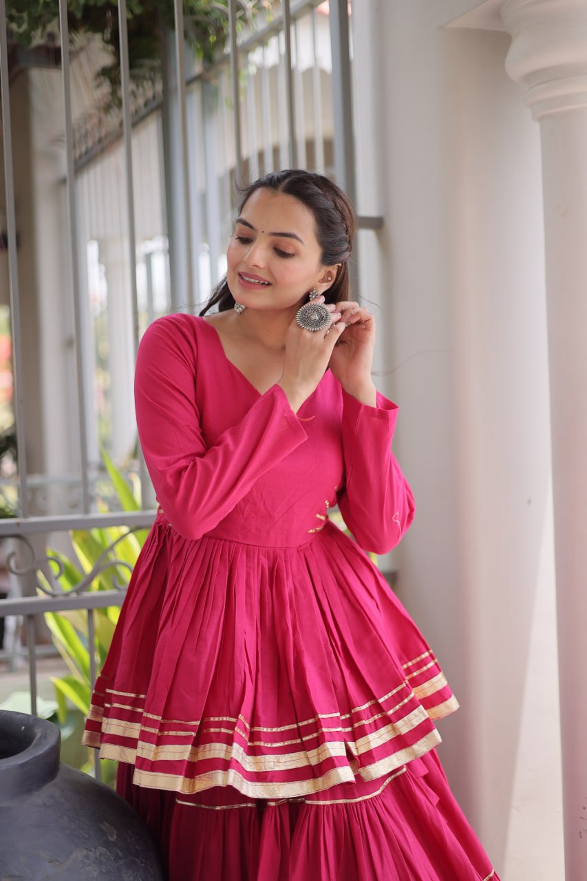 Pink Traditional Cora Cotton Lehenga Set ClothsVilla
