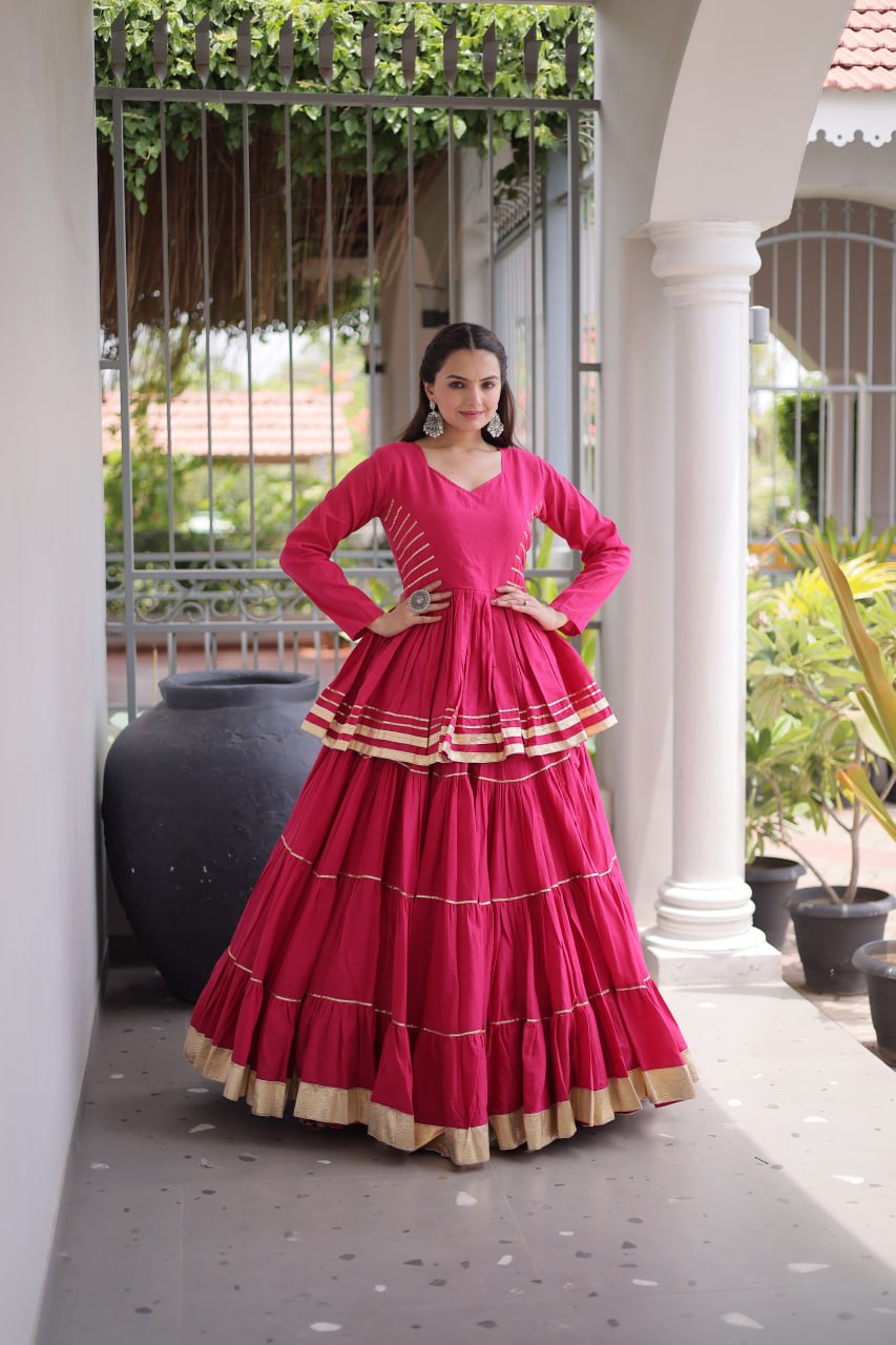 Pink Traditional Cora Cotton Lehenga Set ClothsVilla