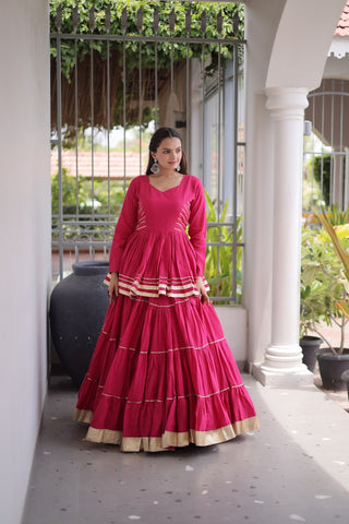 Pink Traditional Cora Cotton Lehenga Set ClothsVilla
