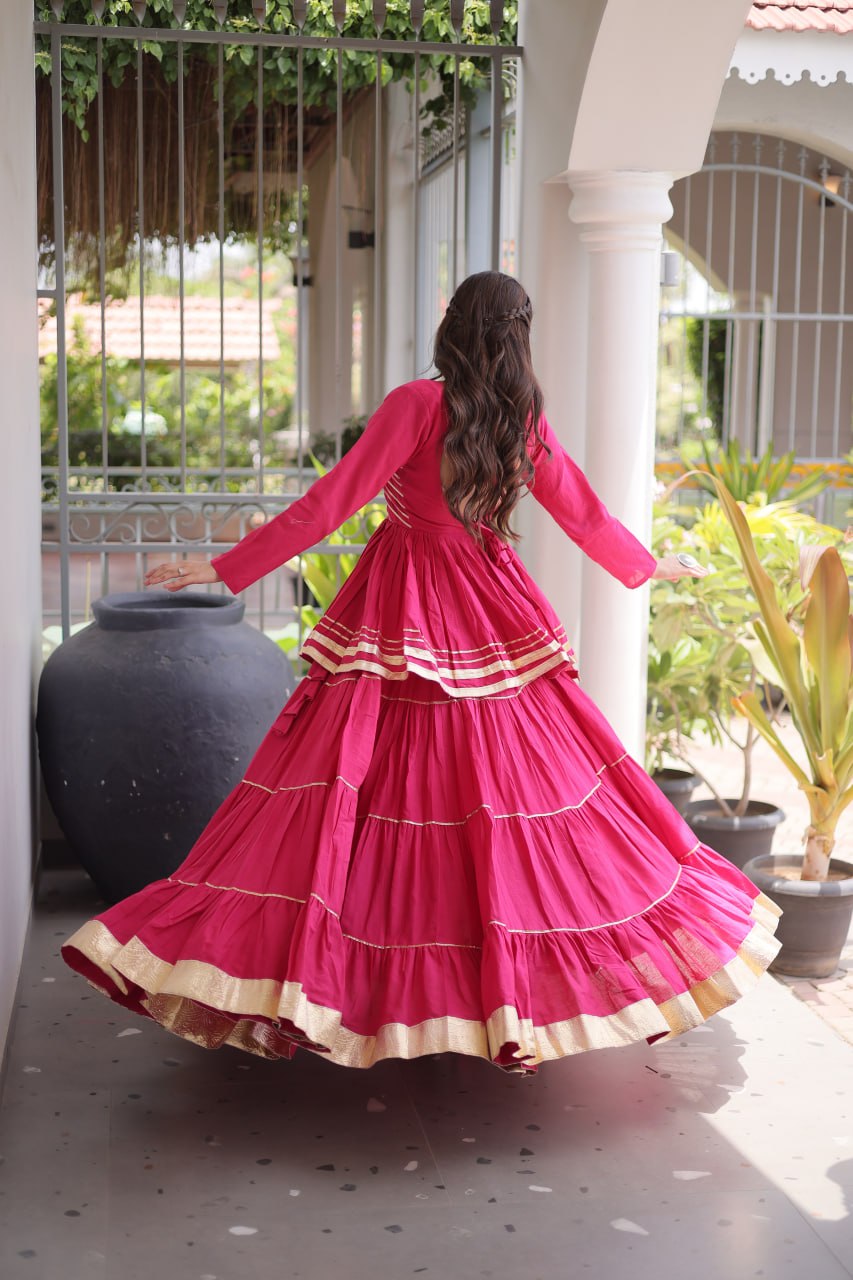 Pink Traditional Cora Cotton Lehenga Set ClothsVilla