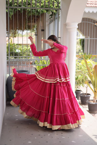Pink Traditional Cora Cotton Lehenga Set ClothsVilla