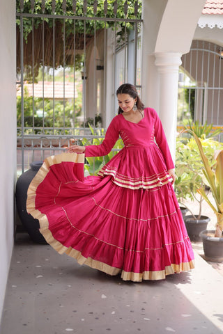 Pink Traditional Cora Cotton Lehenga Set ClothsVilla