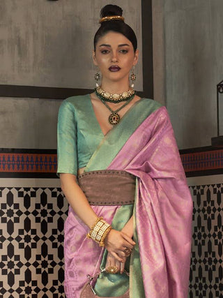 Pink Traditional Woven Kanjivaram Silk Blend Saree – Elegant & Versatile for All Occasions ClothsVilla