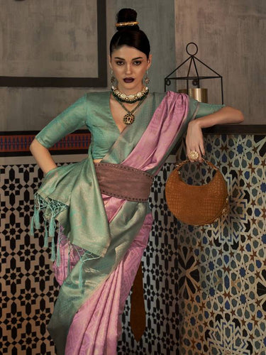 Pink Traditional Woven Kanjivaram Silk Blend Saree – Elegant & Versatile for All Occasions ClothsVilla