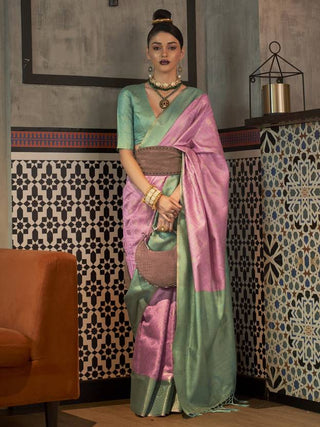 Pink Traditional Woven Kanjivaram Silk Blend Saree – Elegant & Versatile for All Occasions ClothsVilla