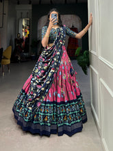 Load image into Gallery viewer, Pink Tussar Silk Lehenga Choli with Pichwai &amp; Patola Prints ClothsVilla