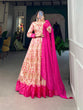 Load image into Gallery viewer, Pink Tussar Silk Printed Gown with Foil Detailing &amp; Chiffon Dupatta ClothsVilla