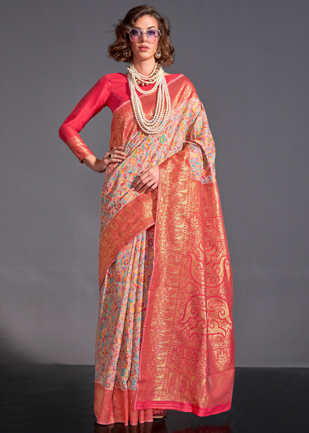 Pink Versatile Elegance Modal Silk Saree – Effortless Style for Every Occasion ClothsVilla