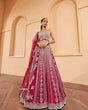 Load image into Gallery viewer, Pink Vichitra Silk Embroidered Lehenga Set with Sequins &amp; Double Layer Can-Can ClothsVilla