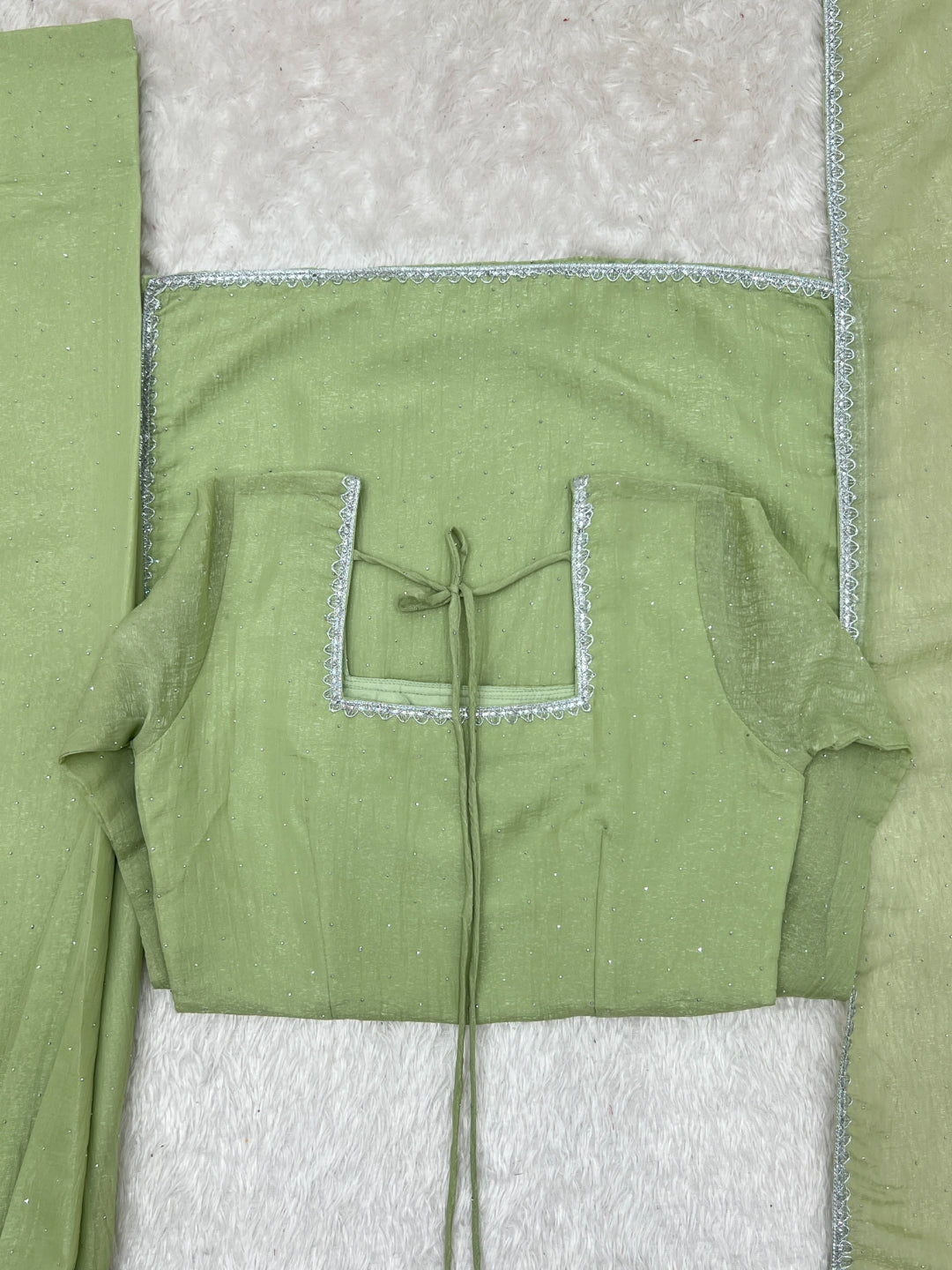 Pista Crunchy Silk Designer Kurta Set ClothsVilla