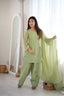 Pista Crunchy Silk Designer Kurta Set ClothsVilla