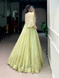 Load image into Gallery viewer, Pista Crush Lehenga Set with Designer Koti ClothsVilla
