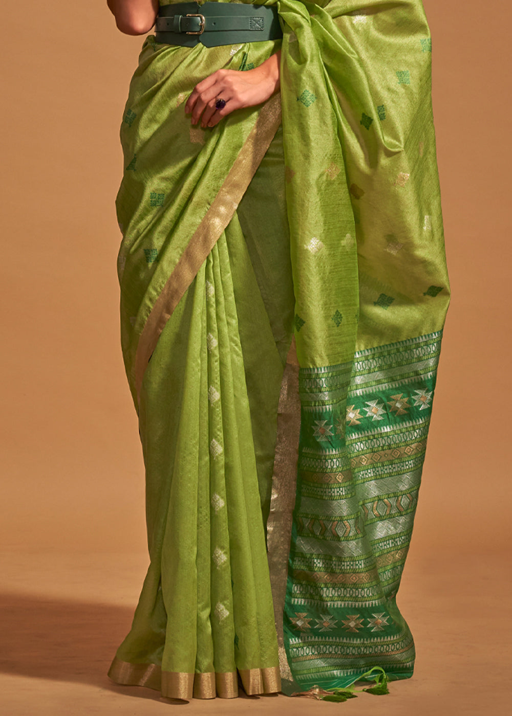Pista Elegant Banarasi Blended Silk Saree with Intricate Timeless Design – Ideal for Grand Occasions ClothsVilla