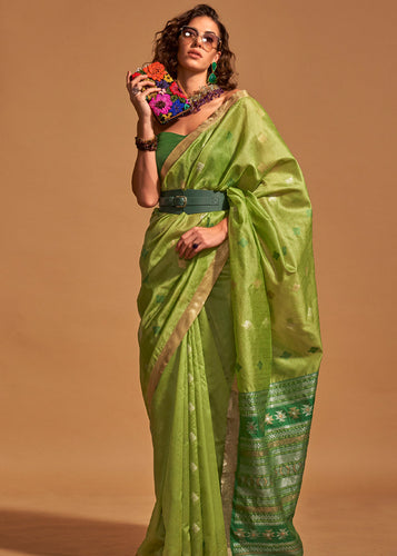 Pista Elegant Banarasi Blended Silk Saree with Intricate Timeless Design – Ideal for Grand Occasions ClothsVilla
