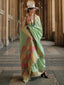 Pista Elegant Banarasi Silk Blend Saree with Tassel Detailing – Unstitched Blouse Piece ClothsVilla