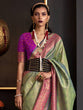 Load image into Gallery viewer, Pista Elegant Banarasi Silk Blend Woven Saree with Tassel Detailing ClothsVilla