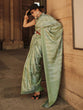 Load image into Gallery viewer, Pista Elegant Banarasi Silk Blend Woven Saree with Tassel Detailing ClothsVilla