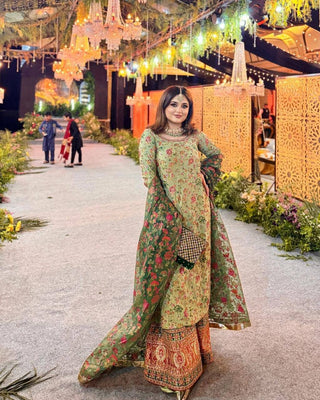 Pista Elegant Faux Georgette Plazo Set with Dupatta – Thread & Sequin Work Clothsvilla