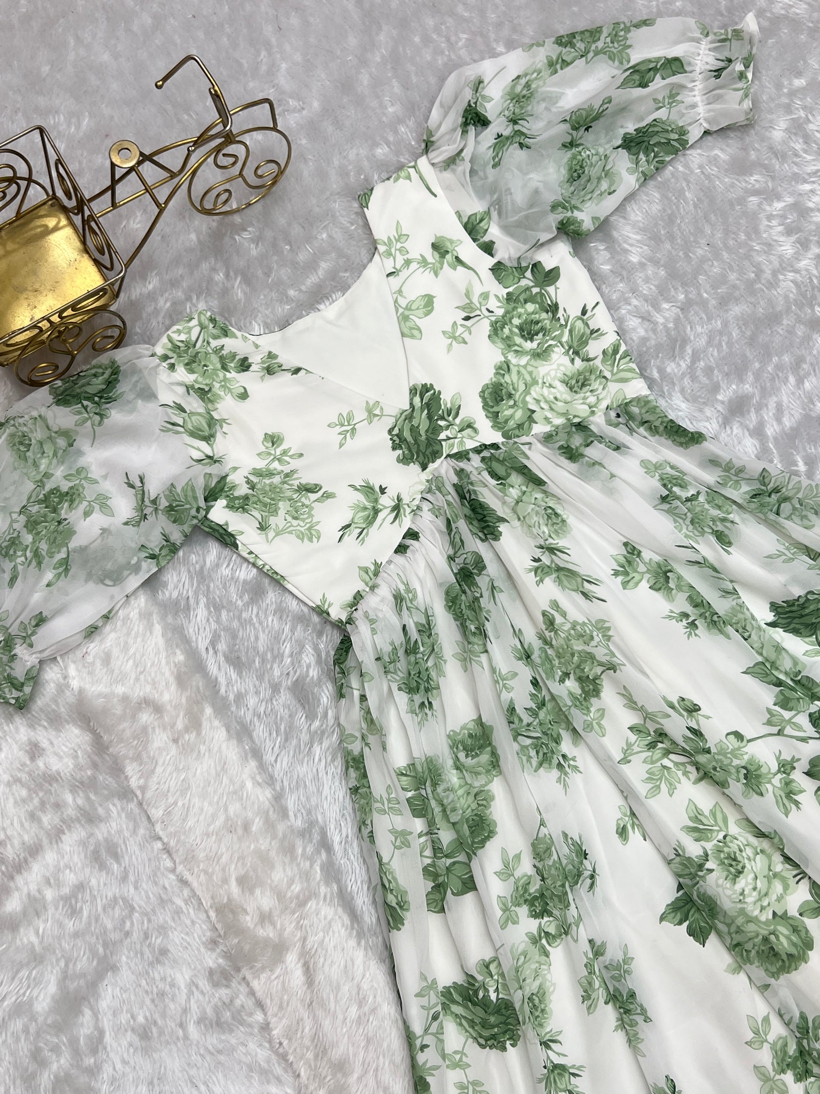 Pista Elegant Floral Print Soft Georgette One-Piece Dress – Fully Stitched & Ready to Wear