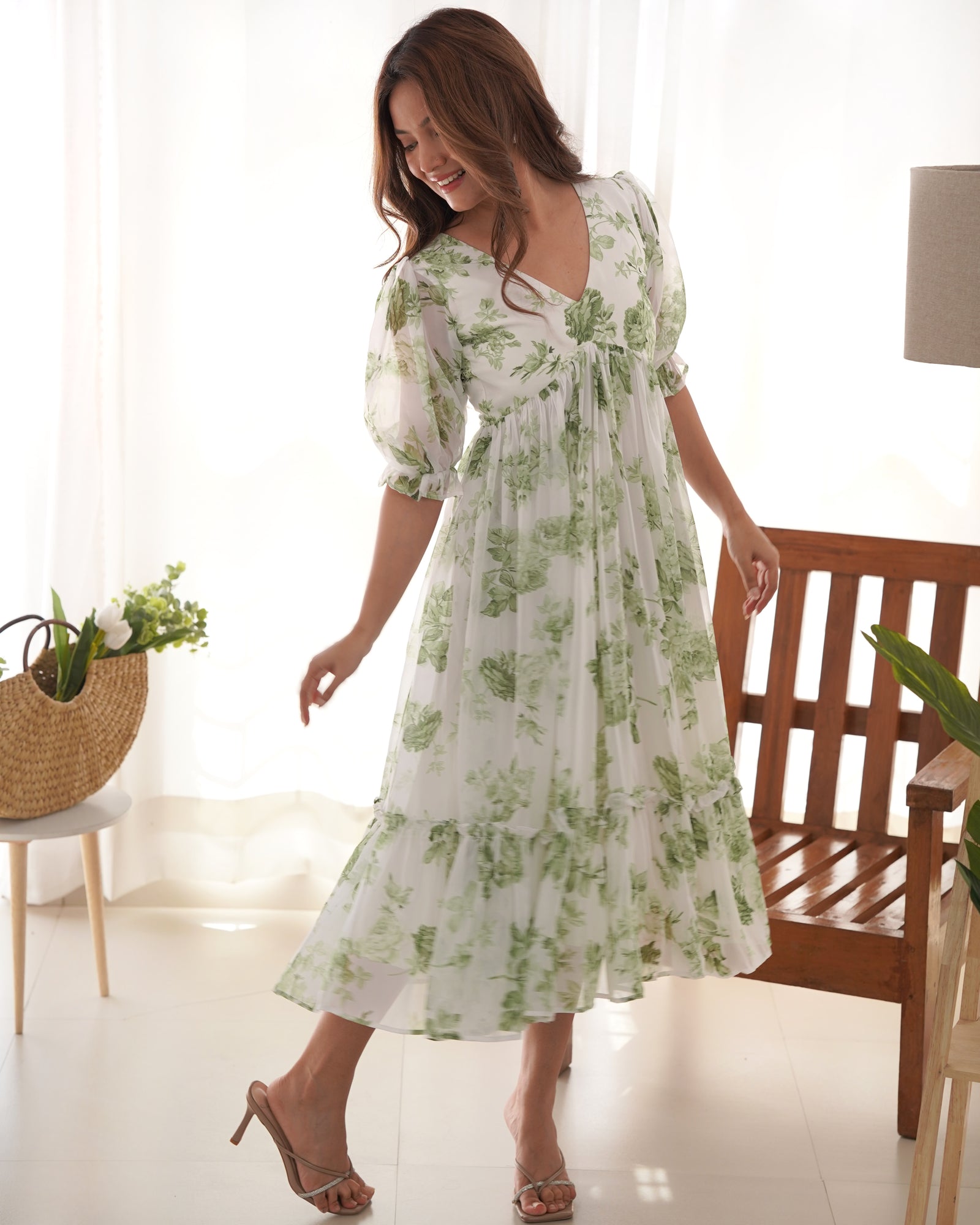 Pista Elegant Floral Print Soft Georgette One-Piece Dress – Fully Stitched & Ready to Wear