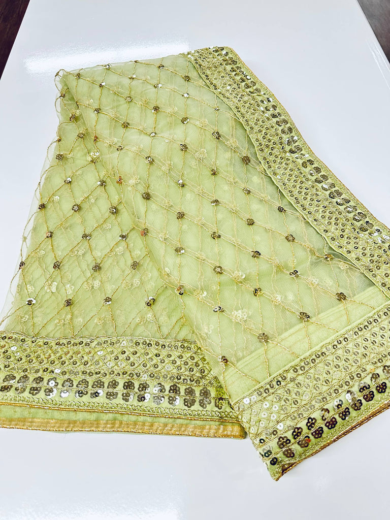 Pista Elegant Net Saree with Sequins & Dori Work and Banglori Silk Blouse ClothsVilla