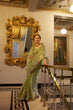 Load image into Gallery viewer, Pista Elegant Tissue Shimmer Saree with Zari Weaving and Sequins Lace Border ClothsVilla