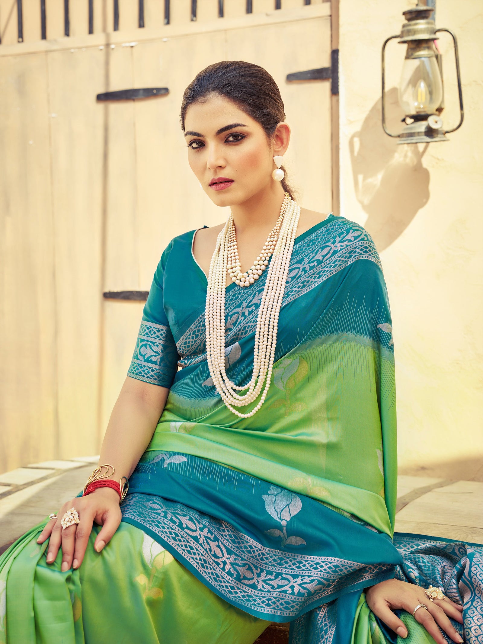 Pista Elegant Zari Woven Cotton Slub Saree with Georgette Blouse ClothsVilla