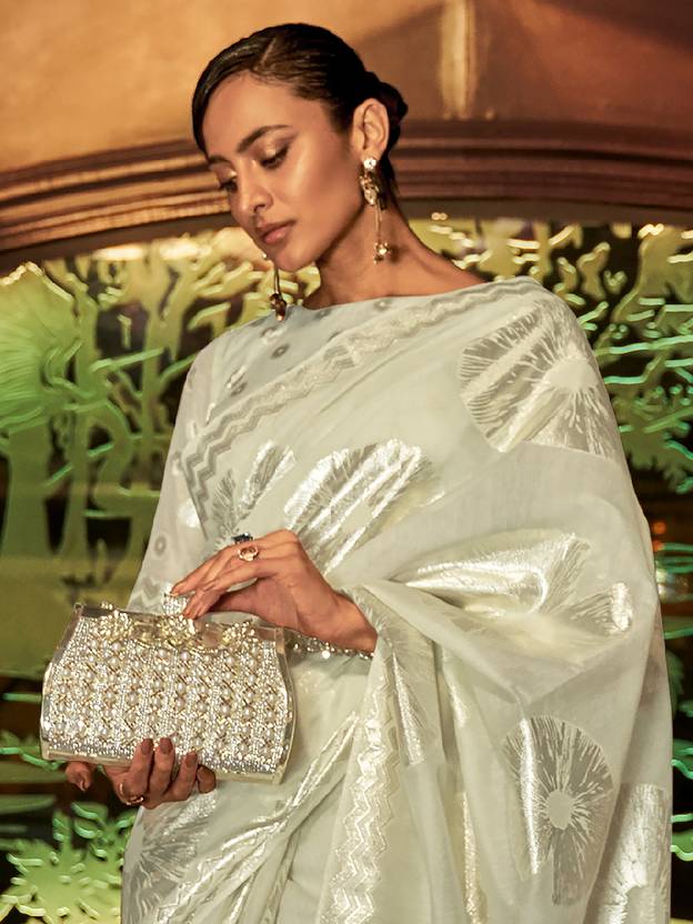 Pista Elora Fashion Banarasi Silk Unstitched Saree with Designer Border ClothsVilla