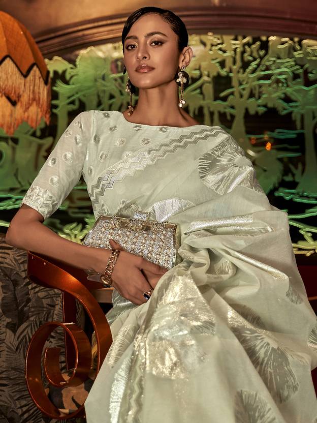 Pista Elora Fashion Banarasi Silk Unstitched Saree with Designer Border ClothsVilla