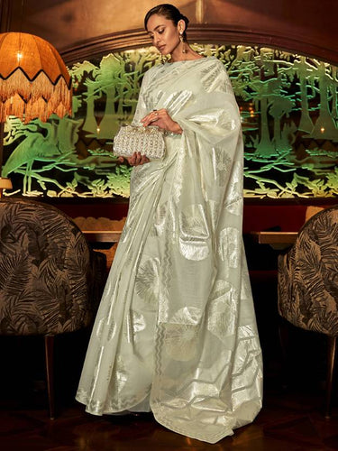 Pista Elora Fashion Banarasi Silk Unstitched Saree with Designer Border ClothsVilla