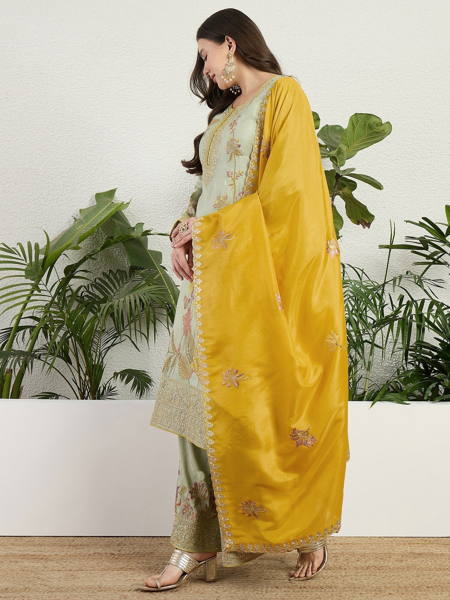 Pista Embroidered Palazzo Set ClothsVilla