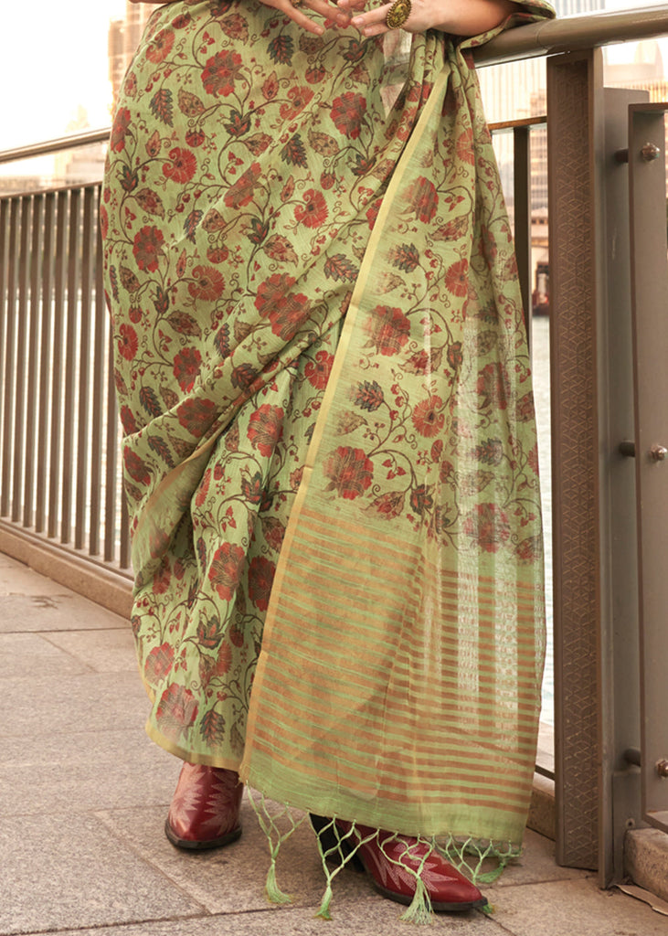 Pista Exquisite Blended Tissue Silk Saree with Blouse Piece ClothsVilla