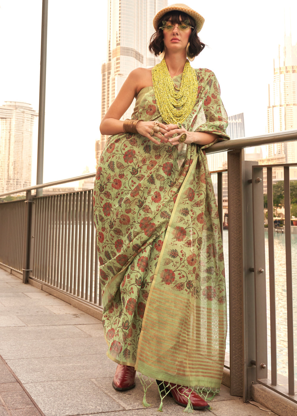 Pista Exquisite Blended Tissue Silk Saree with Blouse Piece ClothsVilla Main image