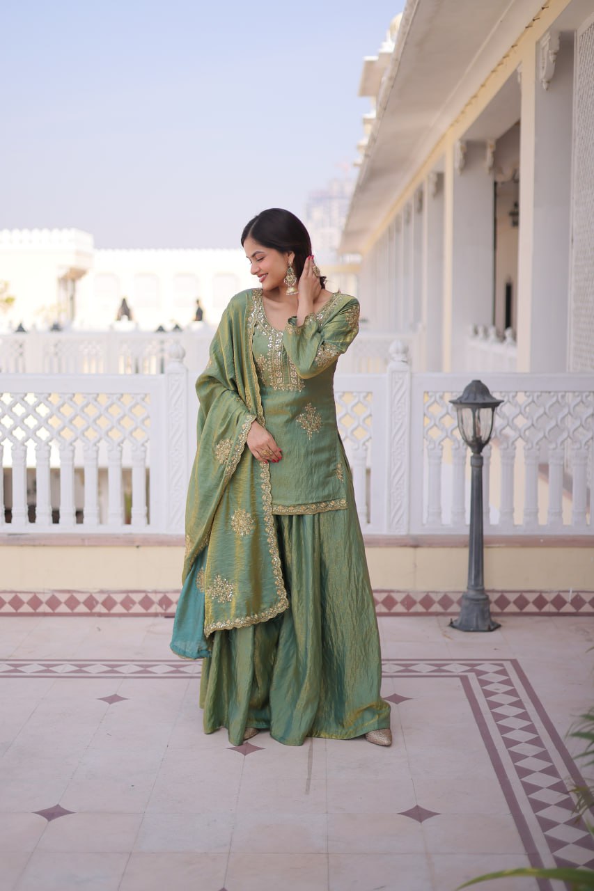 Pista Fendi Crush Kurti Sharara Set